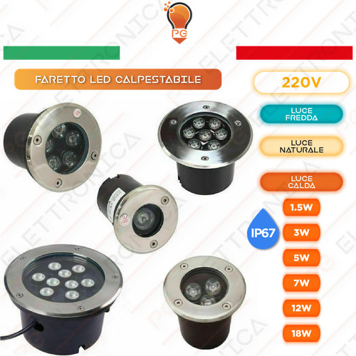 Faretto segnapassi ip67 - faretto, led