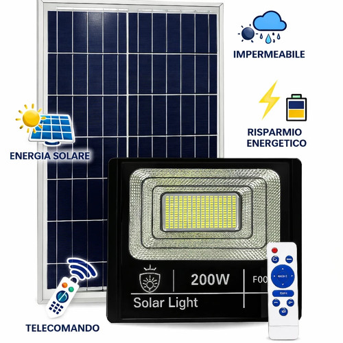 Faro led 200w con pannello - faro,